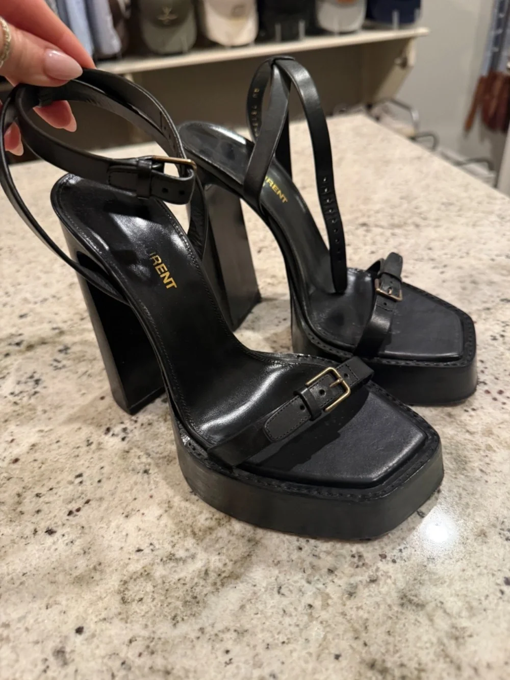 Saint Laurent block heel sandal 37